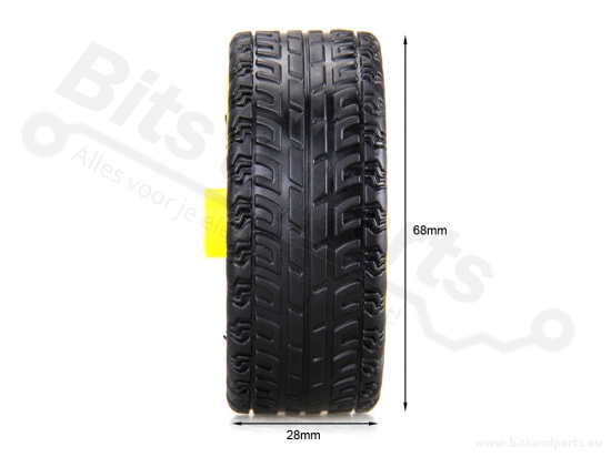 Wheel for smart car / robot - 68mm yellow